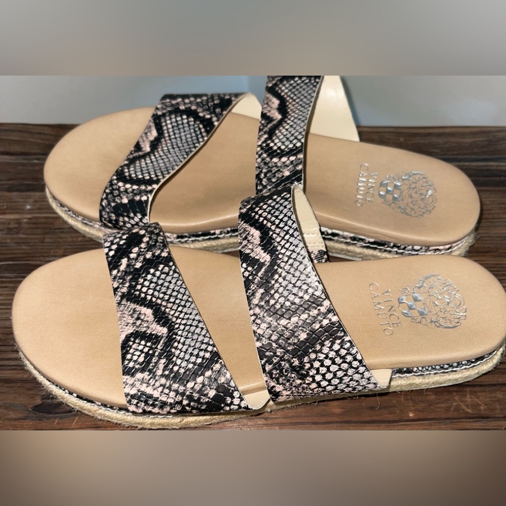 Vince Camuto‎ Rynnah Snakeskin Leather Espadrille Sandals Womens sz 8